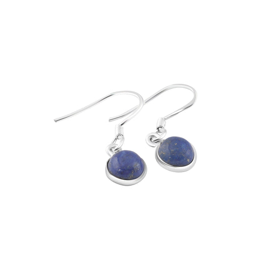 LAPIS LAZULI Gems Solid 925 SILVER Minimalist Earrings, Round Blue Gems, December birthstone, Sagittarius, Capricorn gift, Australia, Zorbajewellers