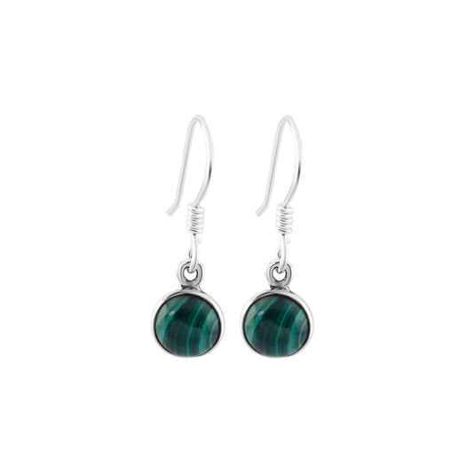 Green Malachite Textured Gems Round 925 Silver Earrings, Green Round Shaped earrings, Taurus Zodiac May birthstone, Australia, Zorbajewellers