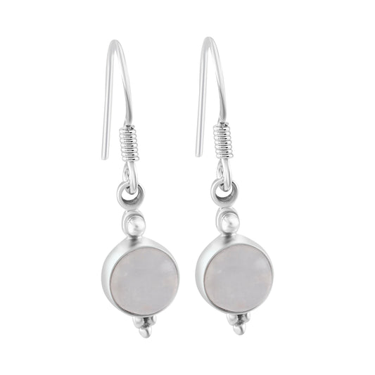 Genuine Round MOONSTONE Gems Oxidized Silver Earrings, 925 Sterling SILVER earrings, Cancer Zodiac July Birthstone Gift, Australia, Zorbajewellers