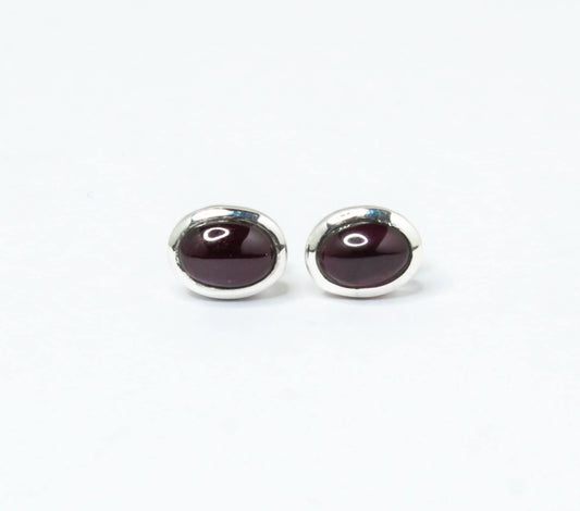 Genuine Black ONYX Gemstones Solid 925 Sterling Silver Oval Simple Stud Earrings, Black Stud, Leo Zodiac December Birthstone, Australia, Zorbajewellers