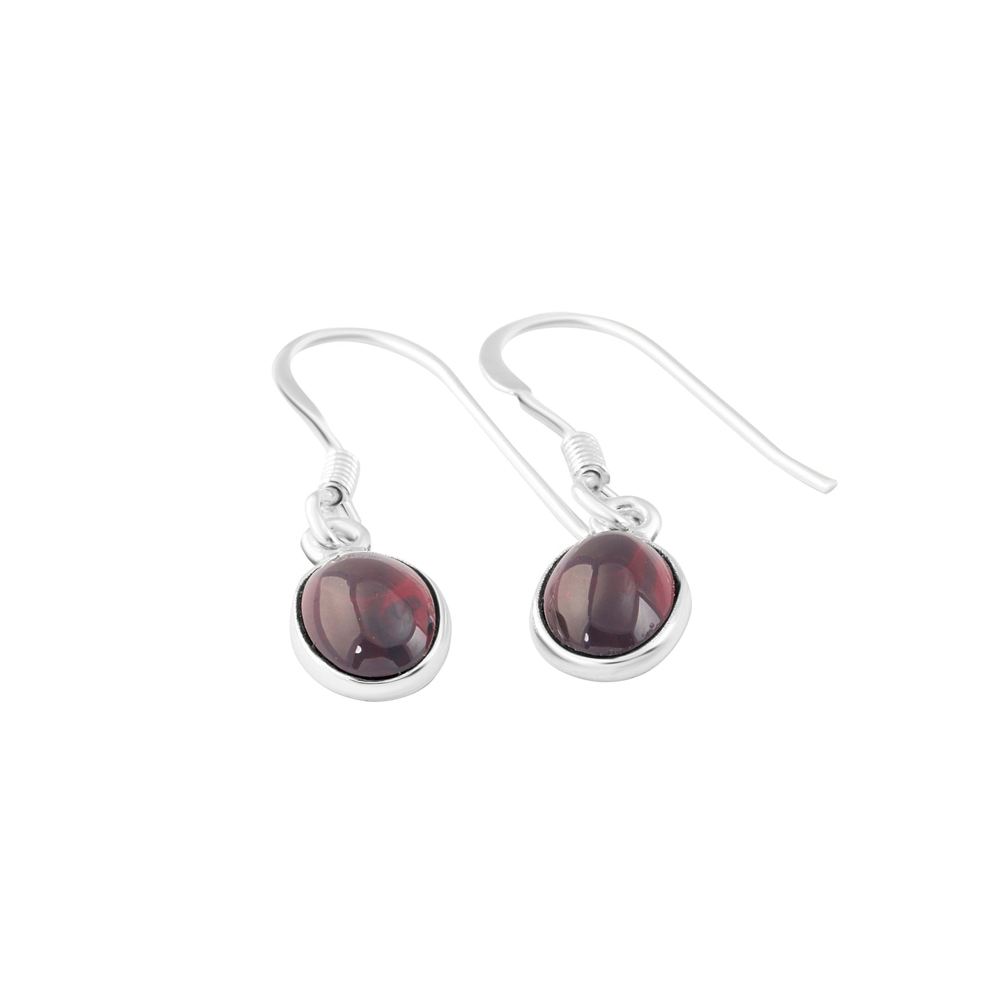 Oval Minimalist Red Garnet Earrings, Red garnet Earrings 925 Sterling Silver, Red Wine Color Gemstones, Capricorn, Australia, Zorbajewellers