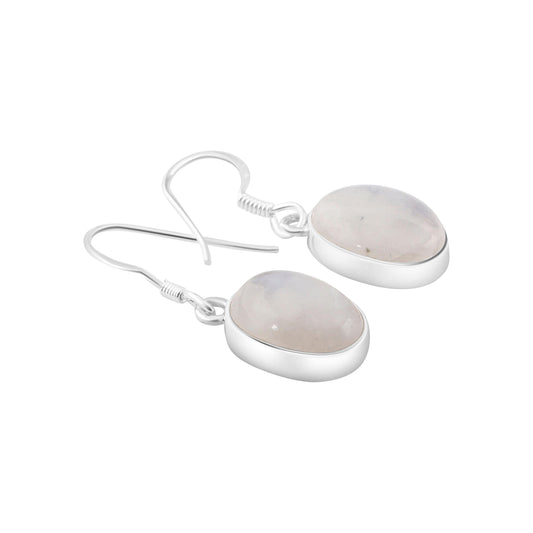 Oval Shaped Genuine MOONSTONE Gemstone 925 Sterling SILVER Earrings, Cancer Zodiac July Birthstone Gift, Australia, Zorbajewellers