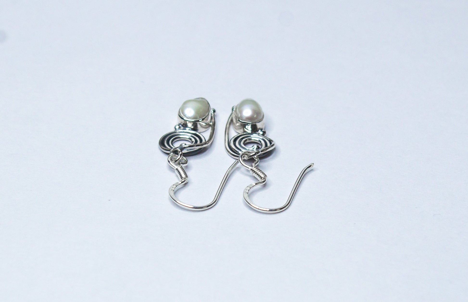 White Pearl Earrings, Boho White Pearl Earrings, 925 Sterling silver Pearl Earrings, Cultured Freshwater Pearl Earrings, Chic, Australia, Zorbajewellers