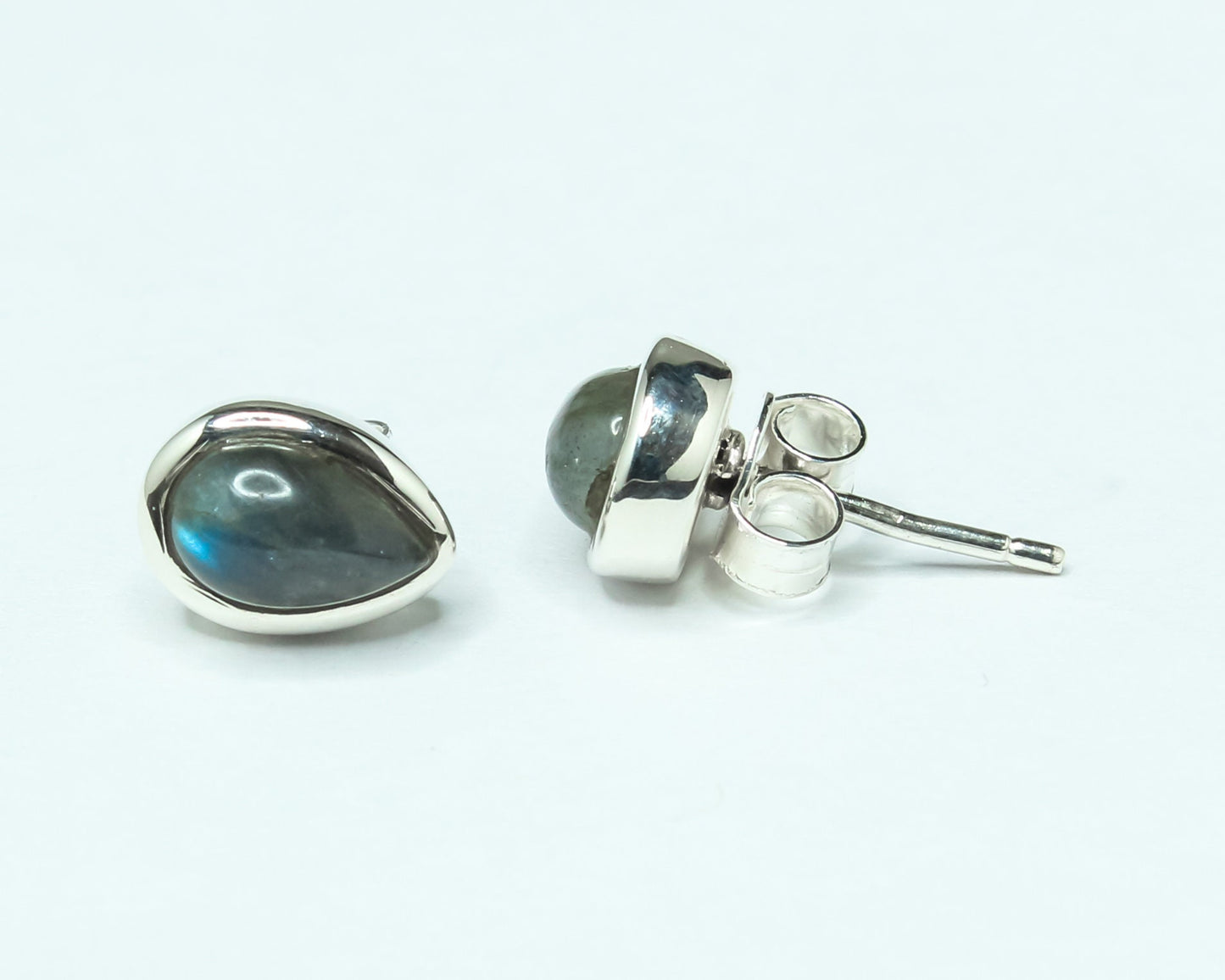 Pear/Teardrop LABRADORITE Gems 925 Sterling Silver Minimalist Studs