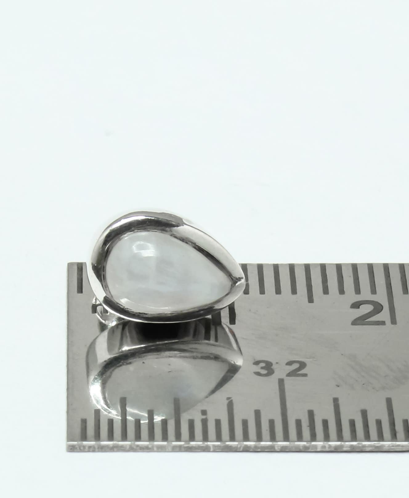 Pear/Teardrop MOONSTONE Gems Solid 925 Silver Minimalist Stud Earrings