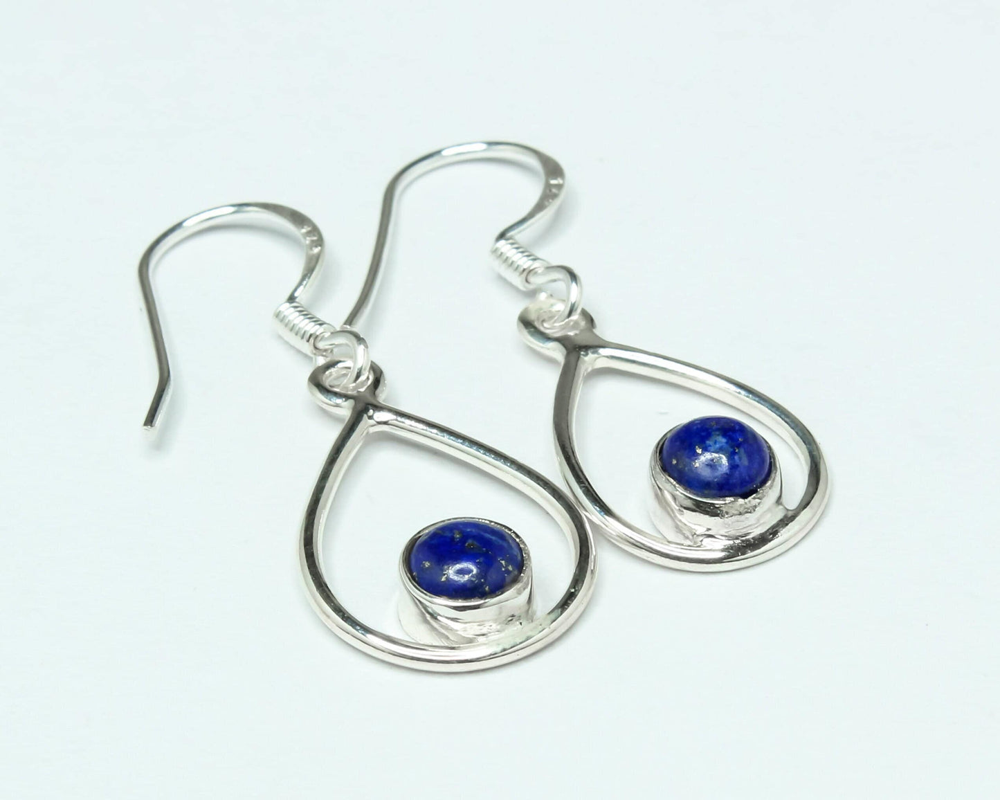 Pear/Teardrop LAPIS LAZULI 925 SILVER December Birthstone Drop Earrings