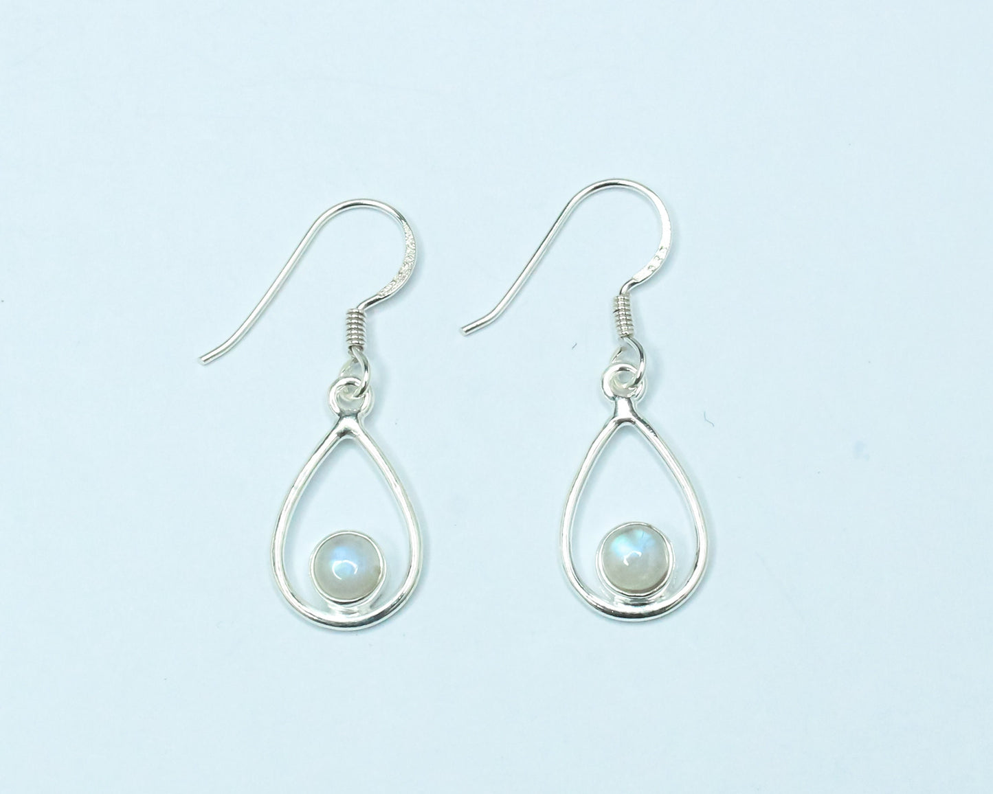 Pear/Teardrop Genuine MOONSTONE Gems 925 Sterling SILVER Drop Earrings