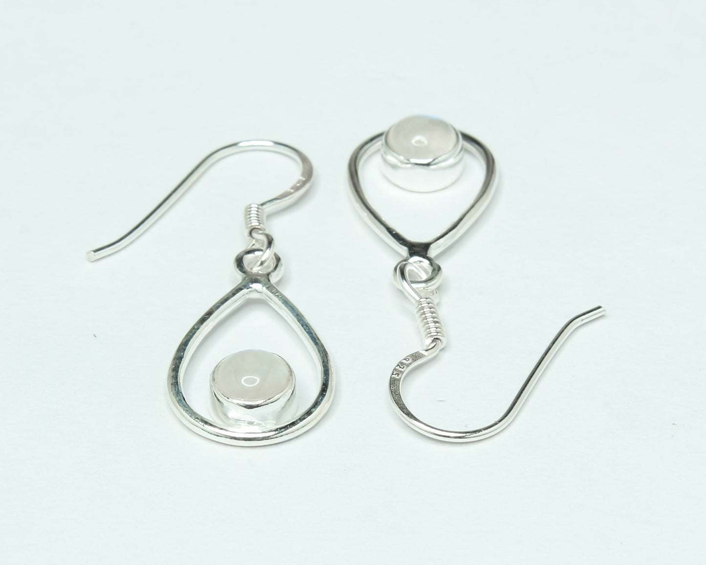 Pear/Teardrop Genuine MOONSTONE Gems 925 Sterling SILVER Drop Earrings