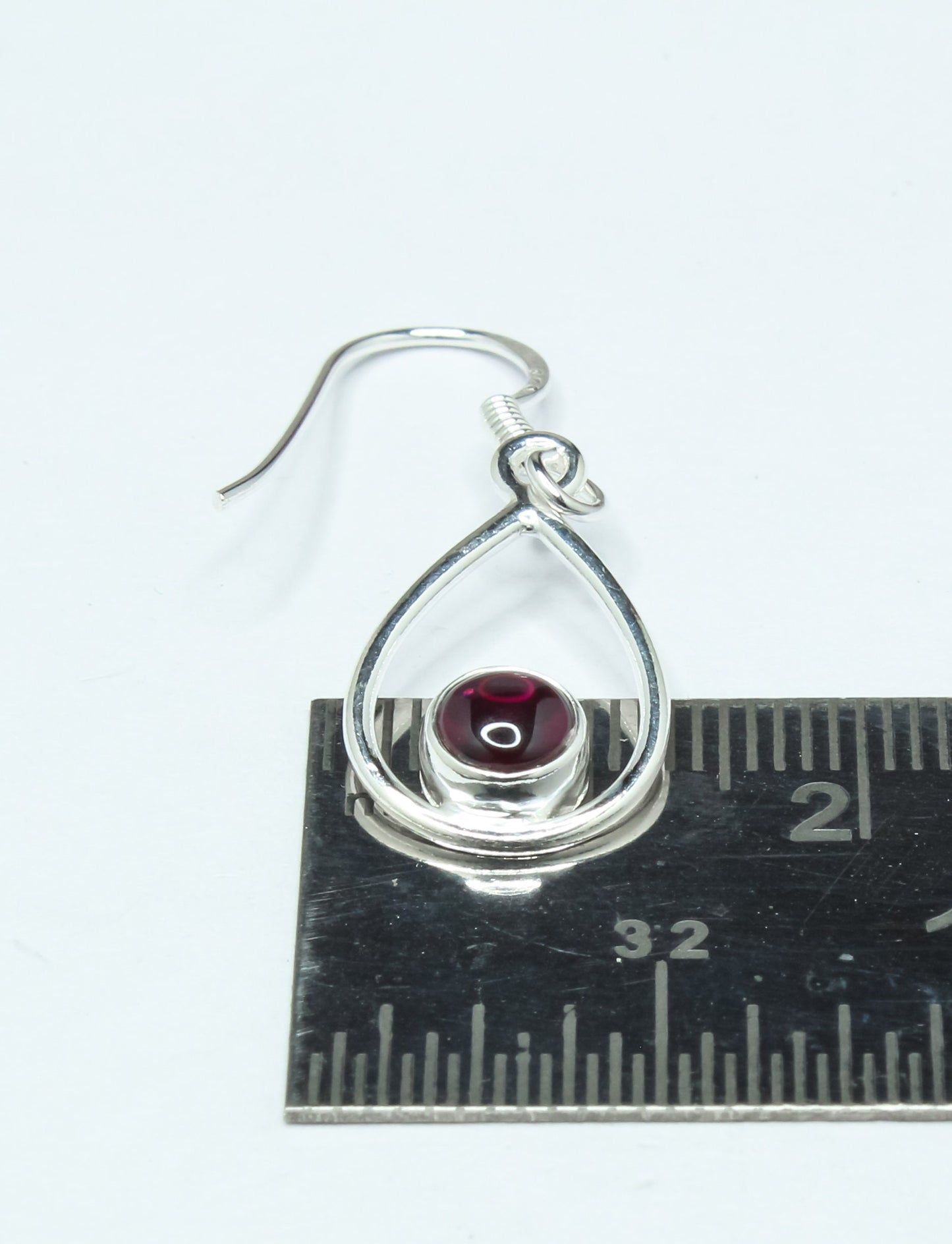 Pear/Teardrop Genuine Red GARNET GEMS 925 SILVER Simple Drop Earrings