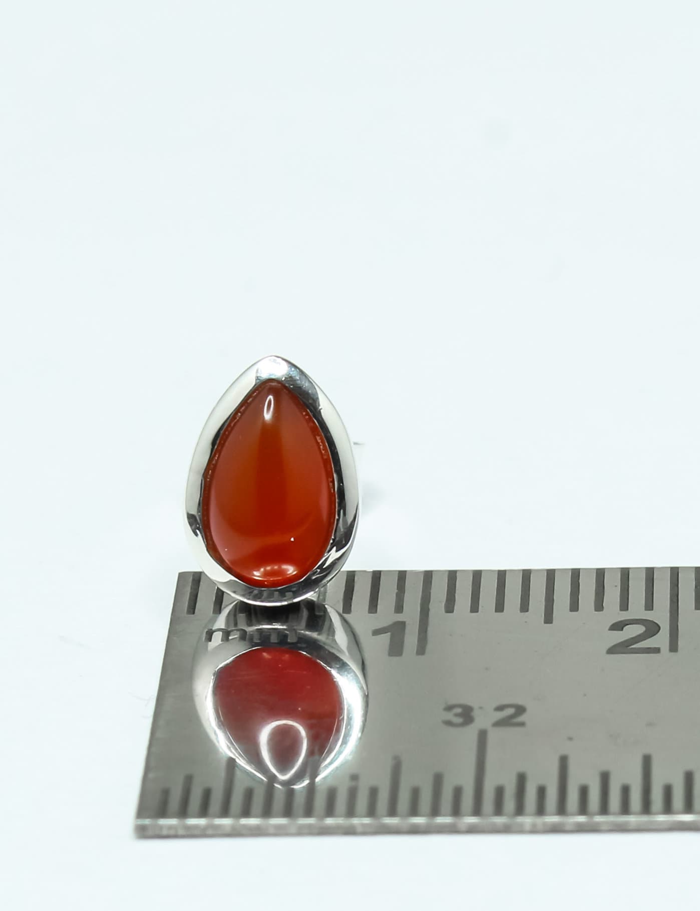 Pear Shaped CARNELIAN Gems Solid 925 Sterling SILVER Simple Stud Earrings