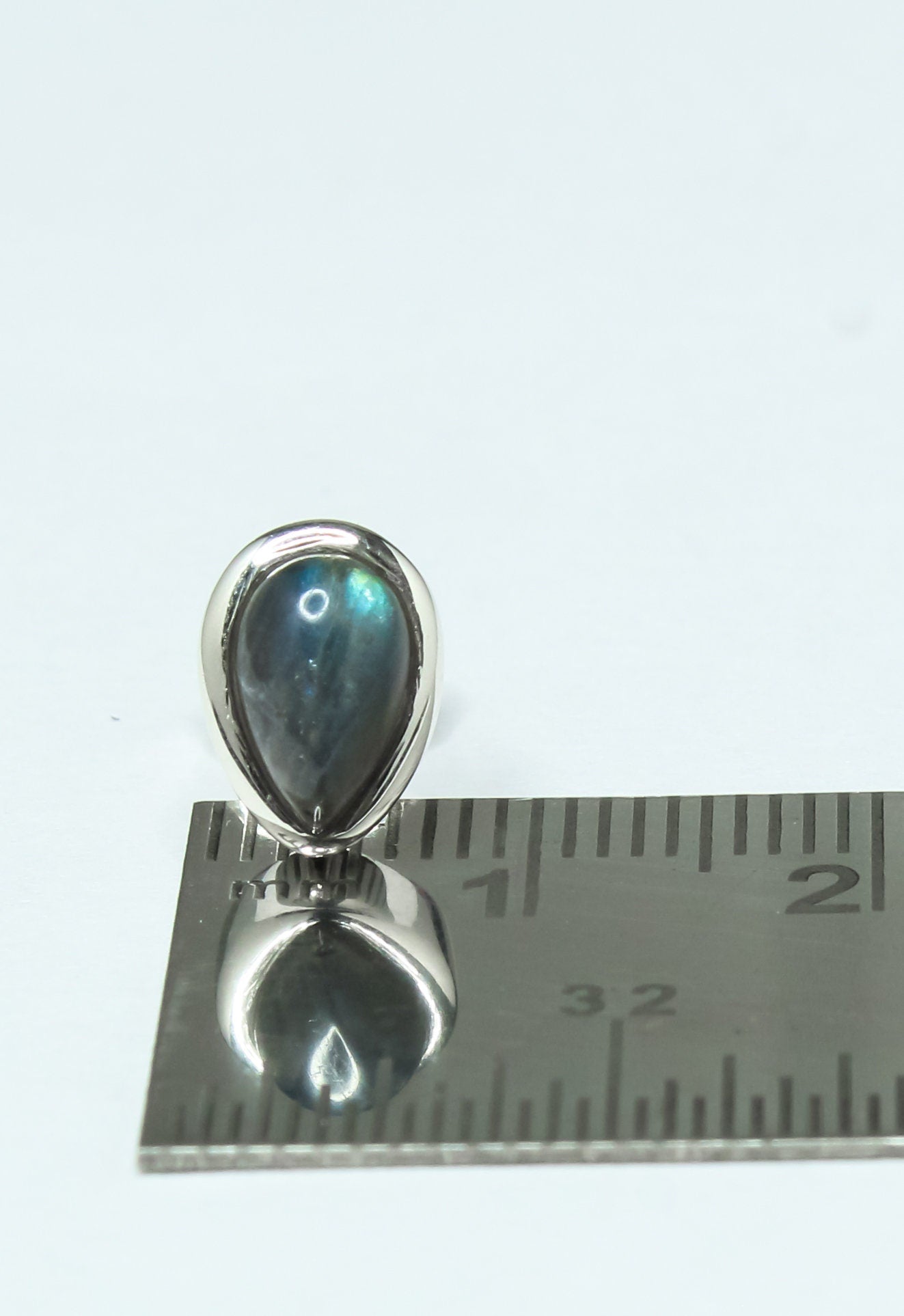 Pear/Teardrop LABRADORITE Gems 925 Sterling Silver Minimalist Studs