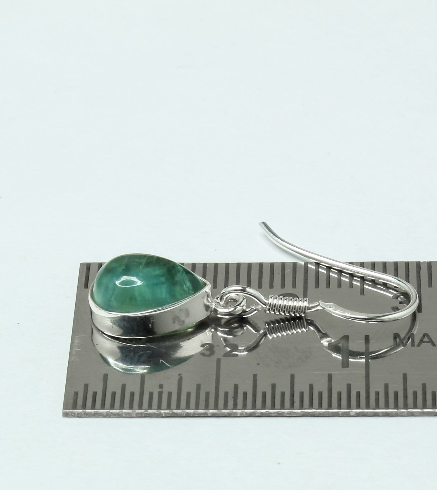 Pear/Teardrop Green APATITE Gems Sterling Silver Minimalist Drop Earrings