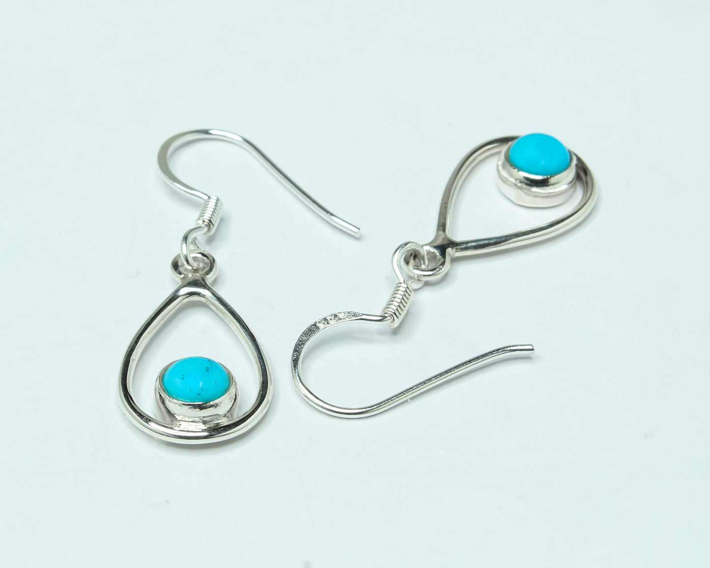 Pear/Teardrop Turquoise Gemstone 925 Silver Minimalist Drop Earrings