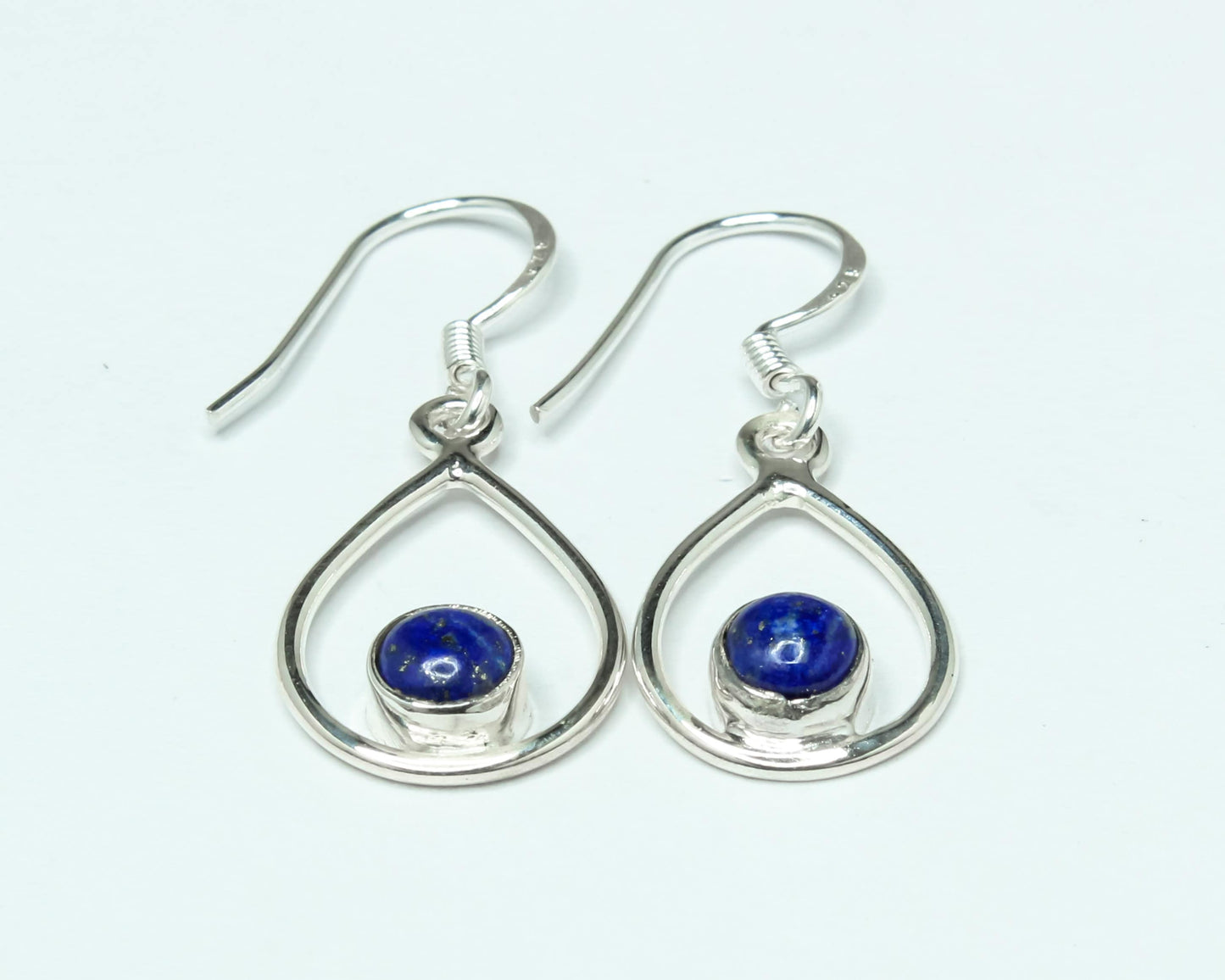 Pear/Teardrop LAPIS LAZULI 925 SILVER December Birthstone Drop Earrings