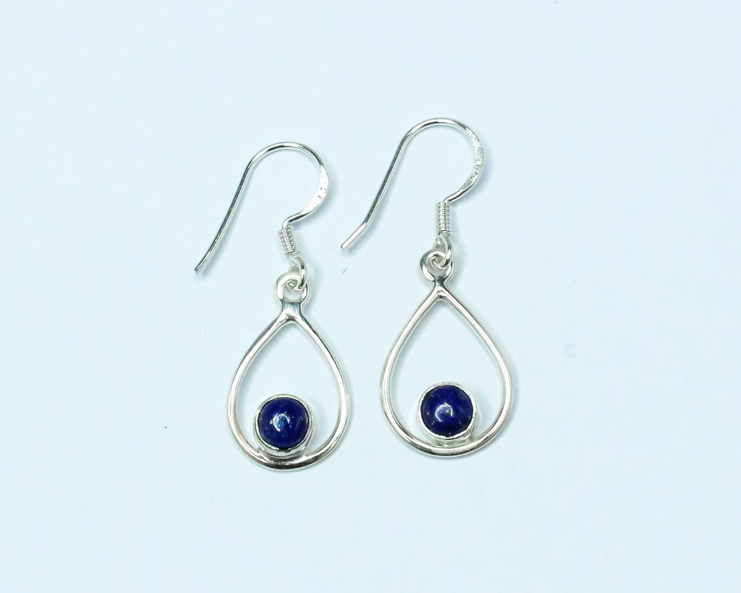 Pear/Teardrop LAPIS LAZULI 925 SILVER December Birthstone Drop Earrings