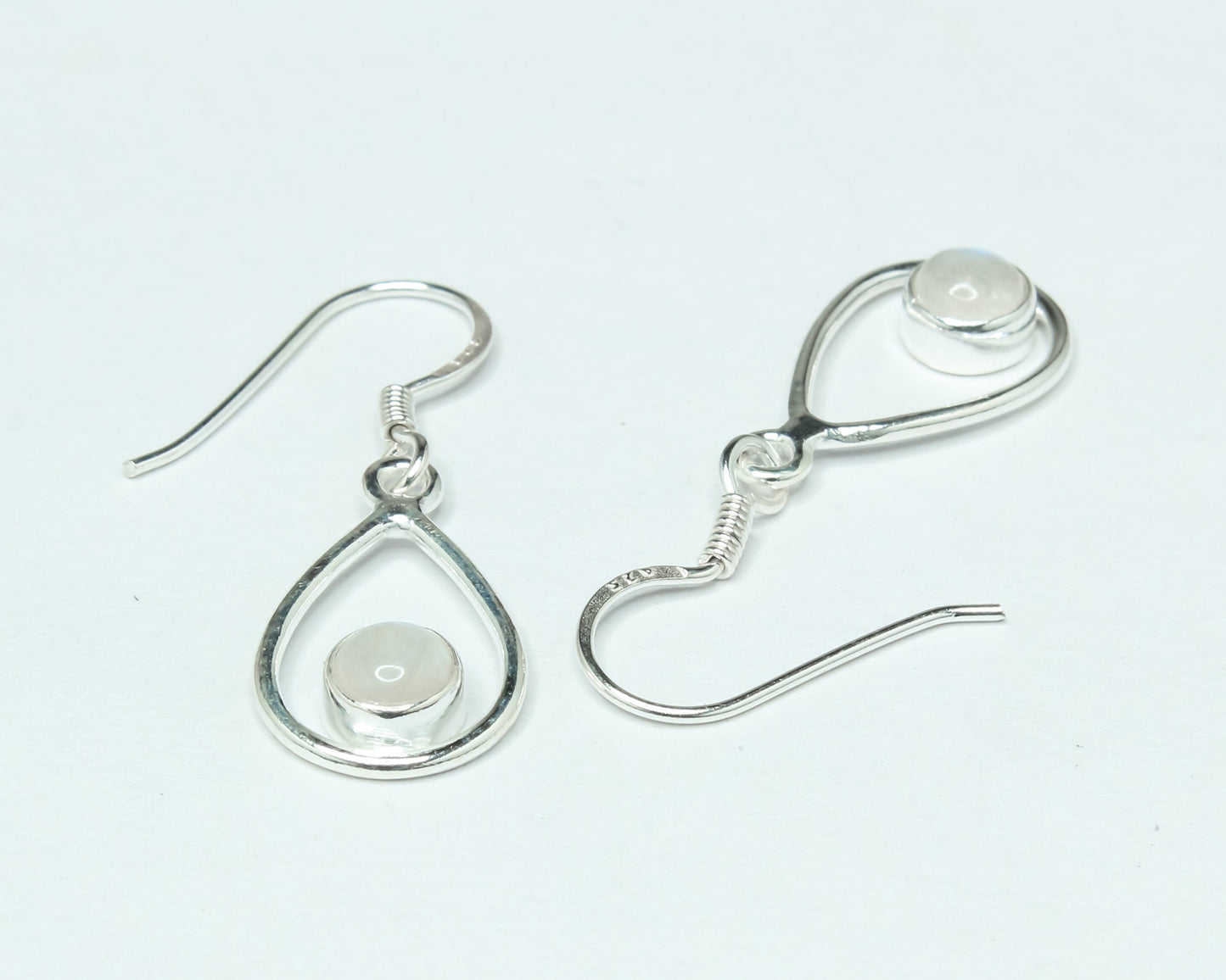 Pear/Teardrop Genuine MOONSTONE Gems 925 Sterling SILVER Drop Earrings