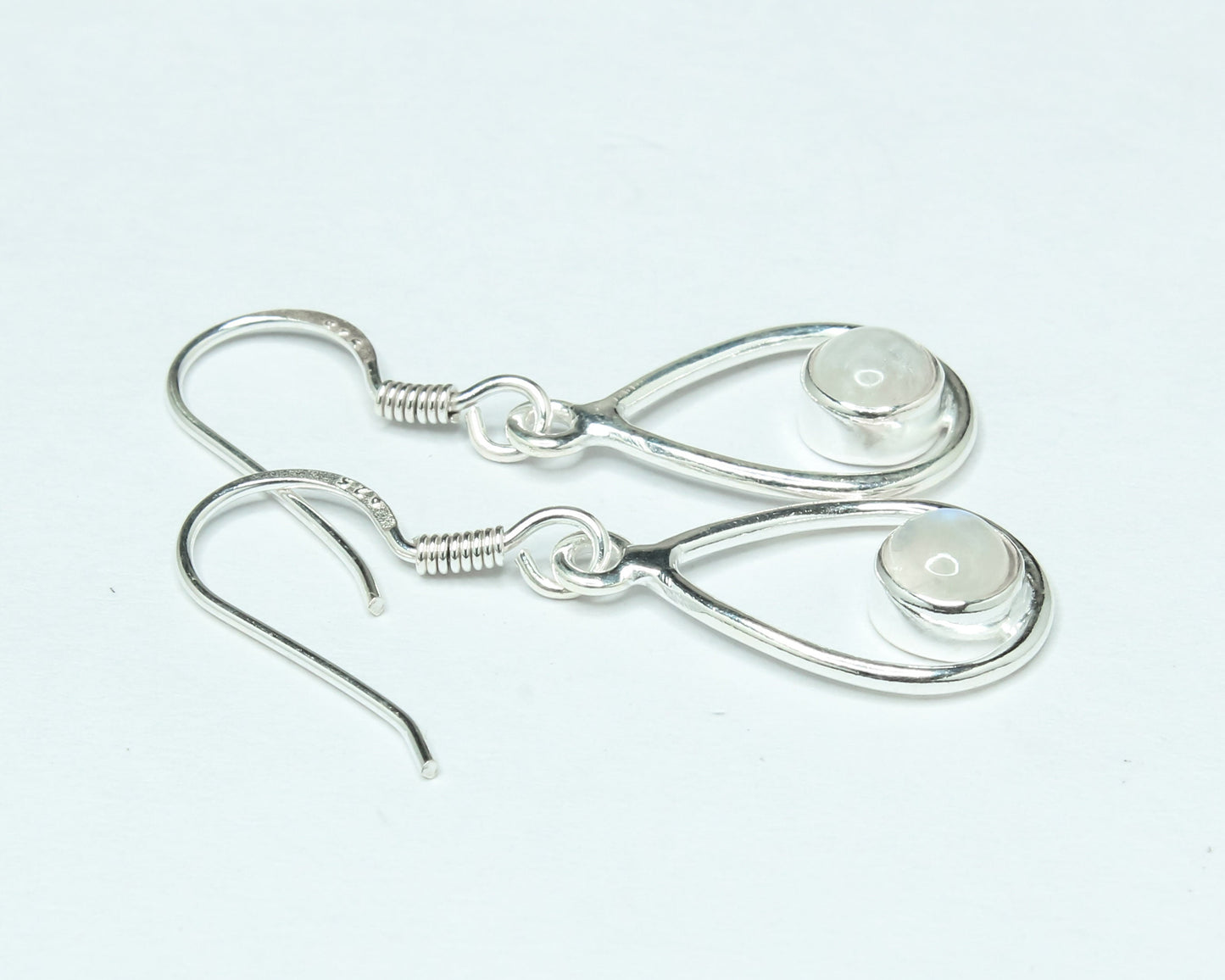 Pear/Teardrop Genuine MOONSTONE Gems 925 Sterling SILVER Drop Earrings