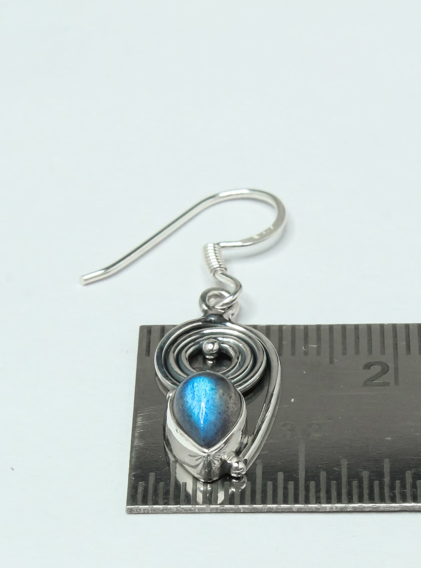 Pear/Teardrop LABRADORITE Gems Solid 925 Silver Bohemian Drop Earrings