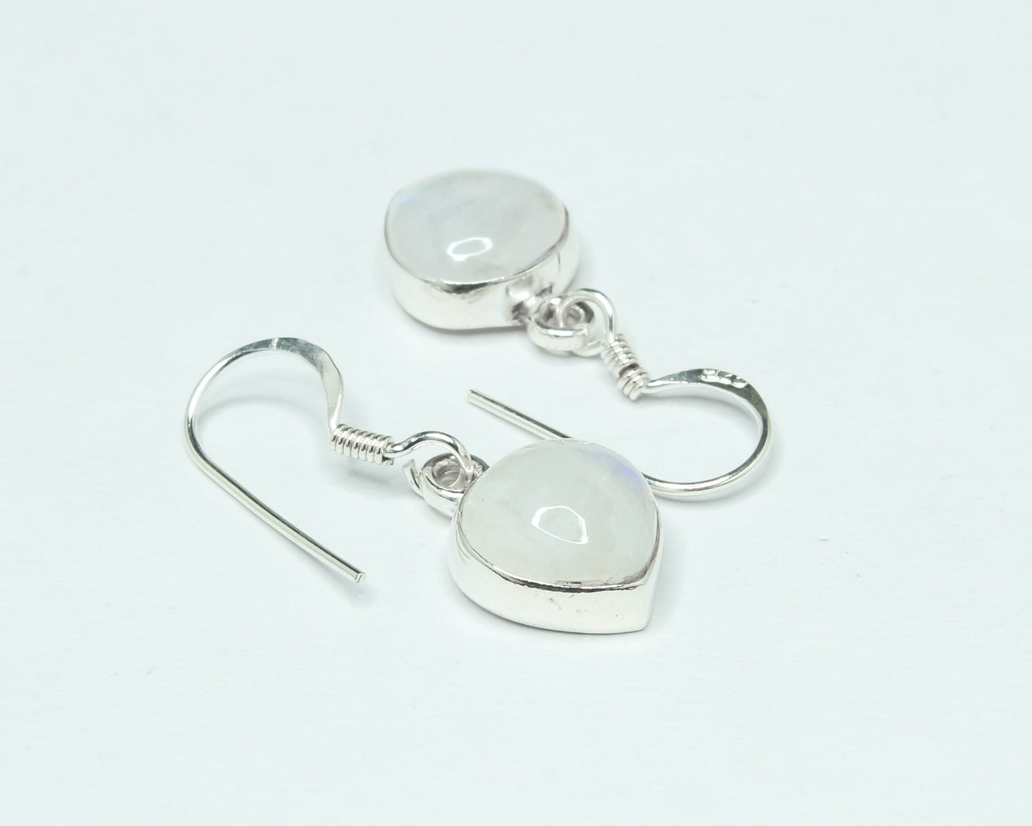 Pear/Teardrop Genuine MOONSTONE Gems 925 Sterling Silver Drop Earrings